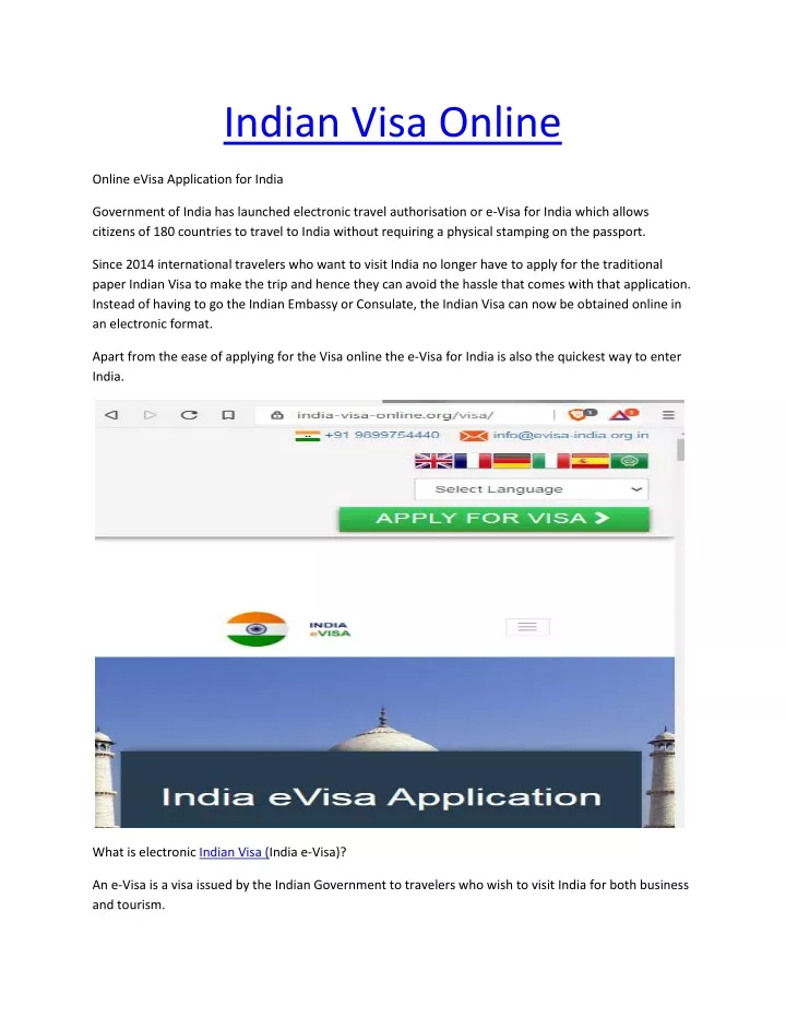 indian visa online