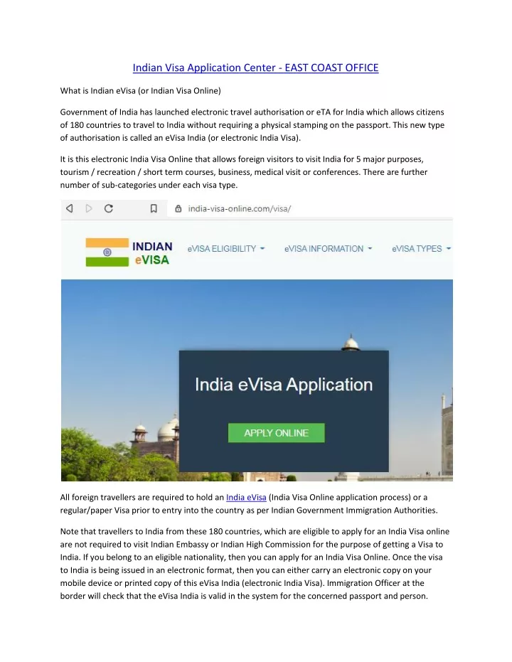 indian visa application center east coast office
