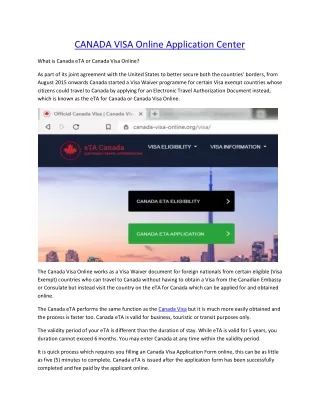 canada visa online application center