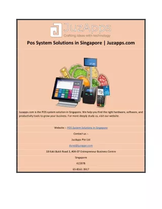 Pos System Solutions in Singapore | Juzapps.com