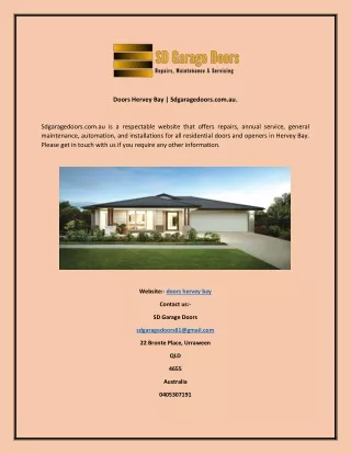 Doors Hervey Bay Sdgaragedoors.com