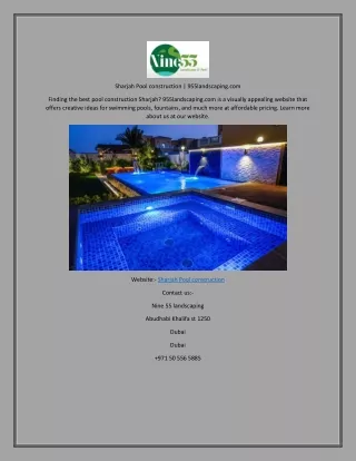 Sharjah Pool construction 955landscaping