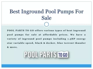 Best Inground Pool Pumps For Sale – Pool Parts To Go