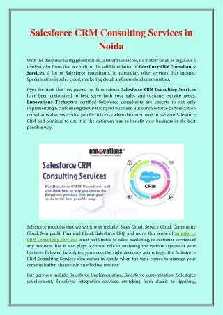 salesforce crm consulting services in noida