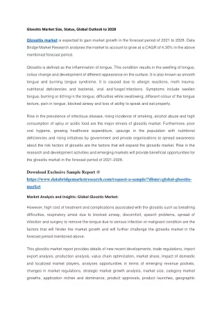 glossitis market size status global outlook