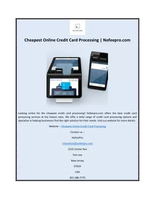 Cheapest Online Credit Card Processing