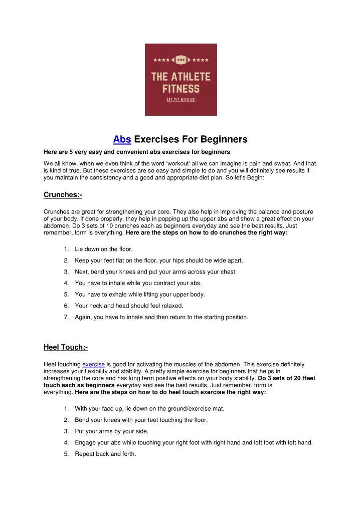 abs exercises for beginners