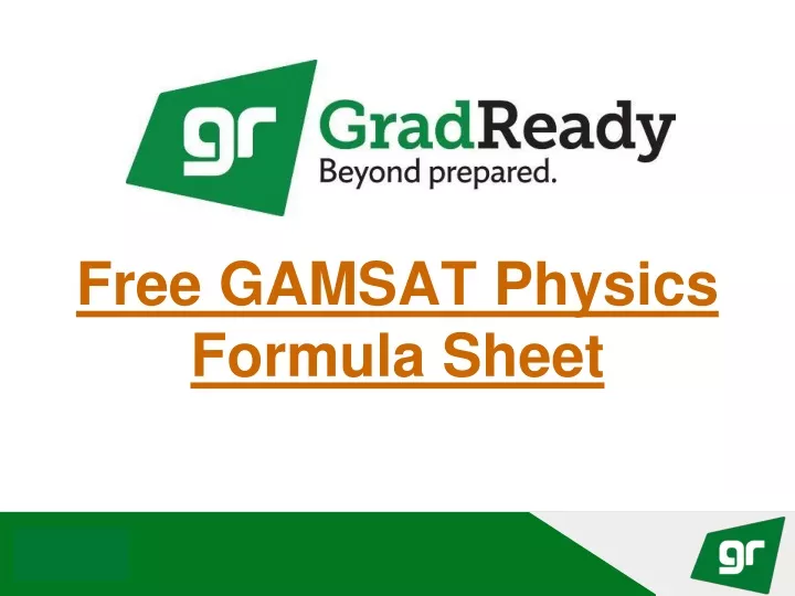 free gamsat physics formula sheet