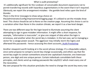 what is audit prestashop
