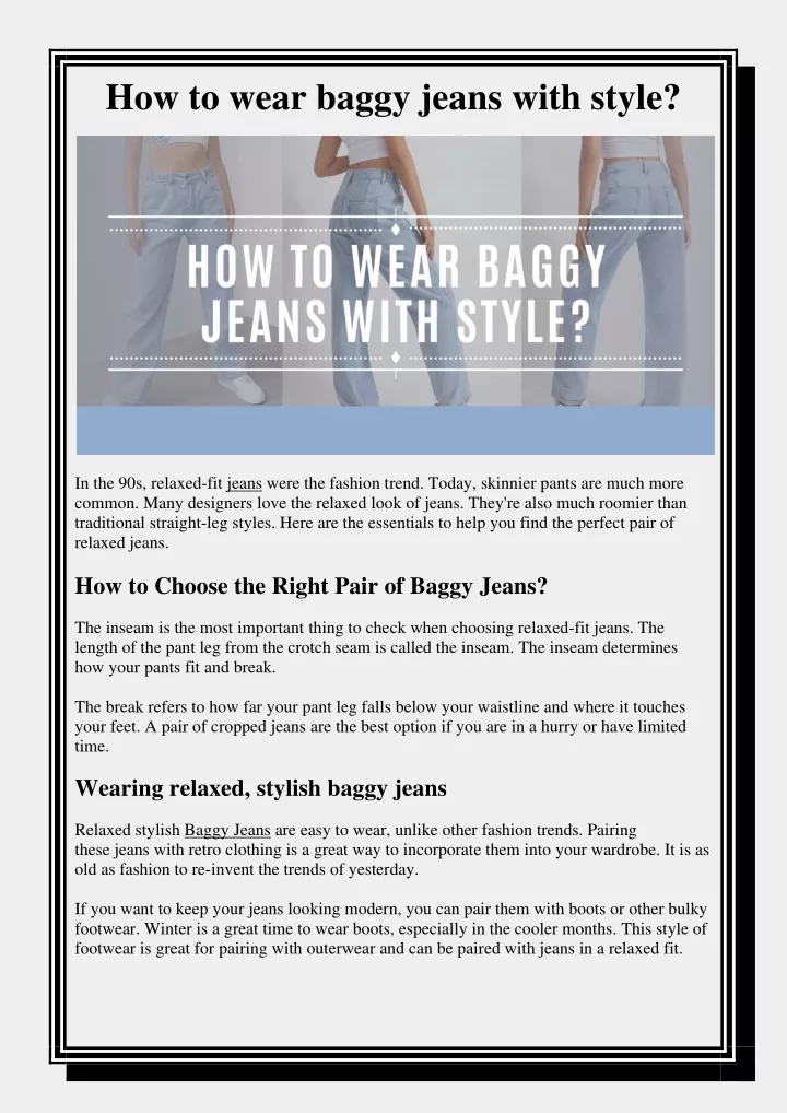 how to wear baggy jeans with style