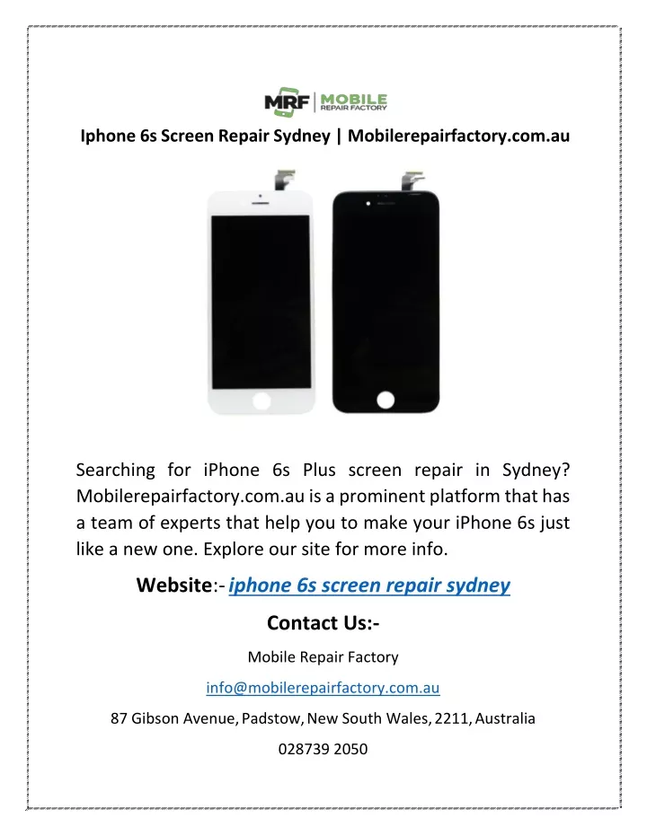 iphone 6s screen repair sydney