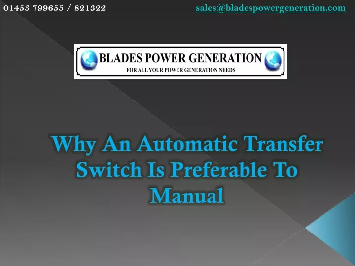 why an automatic transfer switch is preferable to manual