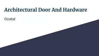 architectural door and hardware