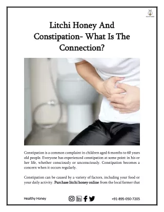 Litchi Honey And Constipation- What Is The Connection?