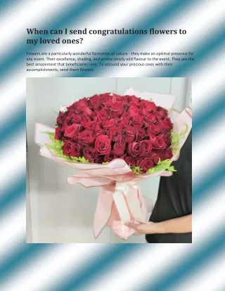 When can I send congratulations flowers to my loved ones