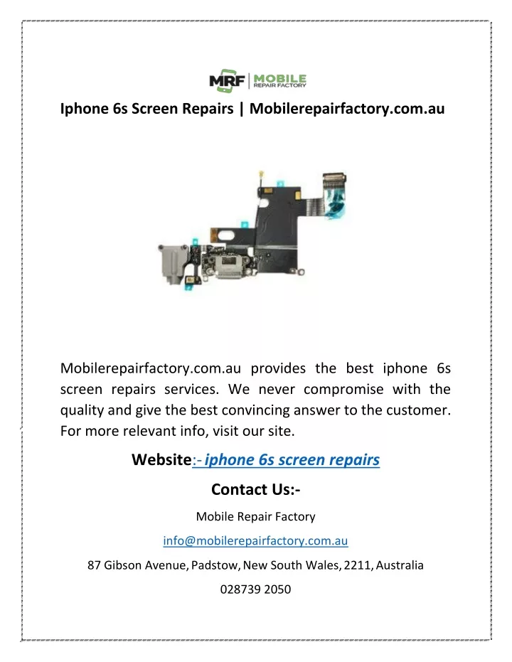 iphone 6s screen repairs mobilerepairfactory