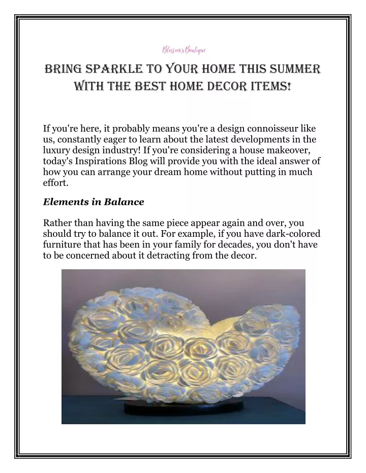 bring sparkle to your home this summer with