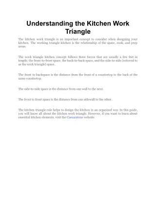 understanding the kitchen work triangle