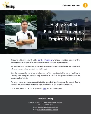 Highly Skilled Painter in Toowong - Empire Painting