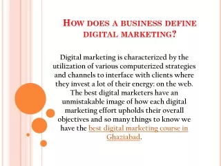 How Does A Business Define Digital Marketing