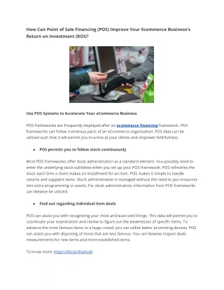 how can point of sale financing pos improve your