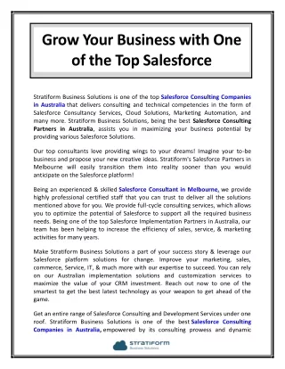 Salesforce Consulting Companies in Australia