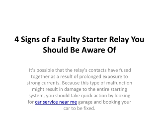 4 signs of a faulty starter relay you should be aware of
