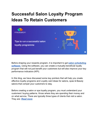 successful salon loyalty program ideas to retain