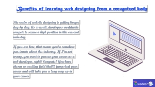 benefits of learning web designing from