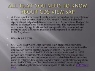 all that you need to know about cds view sap