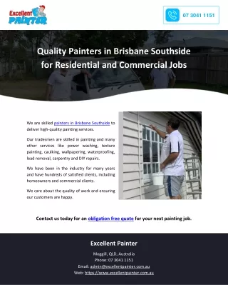 Quality Painters in Brisbane Southside for Residential and Commercial Jobs