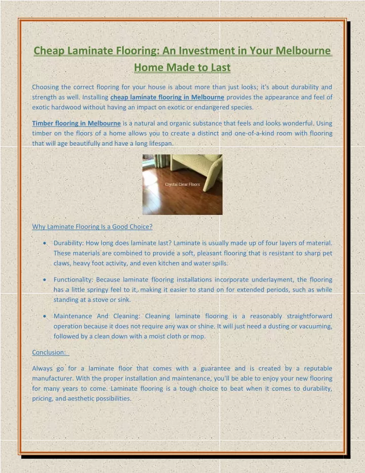 cheap laminate flooring an investment in your