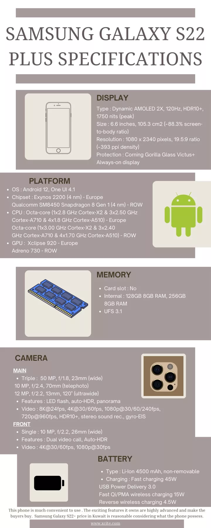 samsung galaxy s22 plus specifications