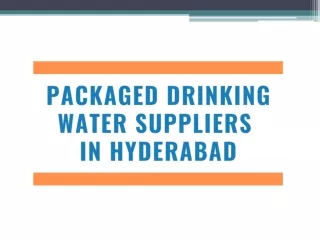 Packaged Drinking Water Suppliers in Hyderabad