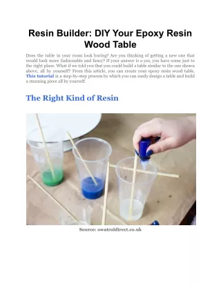 resin builder diy your epoxy resin wood table
