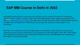 sap mm course in delhi in 2022
