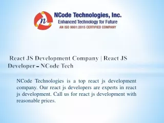 React JS development Company India