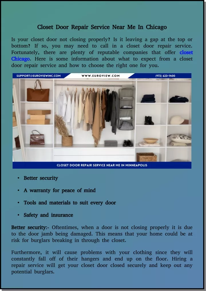 closet door repair service near me in chicago