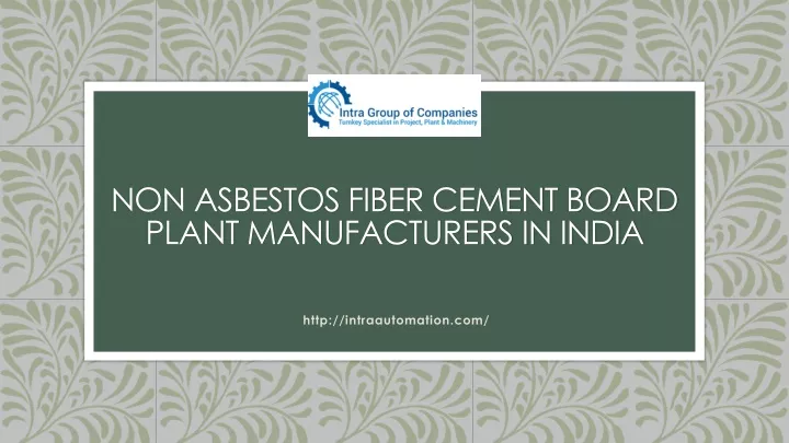 non asbestos fiber cement board plant manufacturers in india