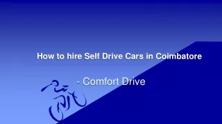 How to hire Self Drive Cars in Coimbatore