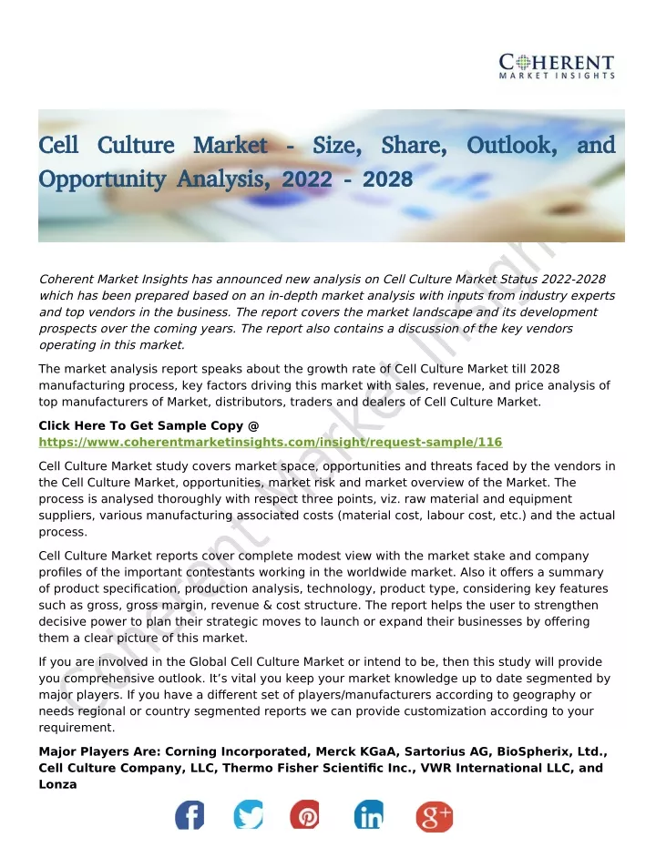 cell culture market size share outlook and cell