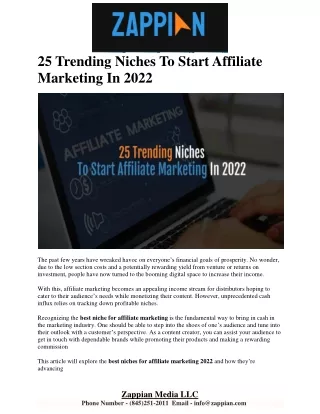 25 Trending Niches To Start Affiliate Marketing In 2022