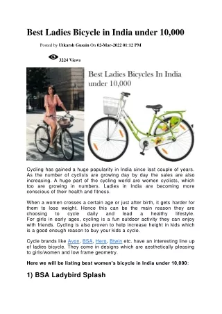 Best Ladies Bicycle in India under 10,000