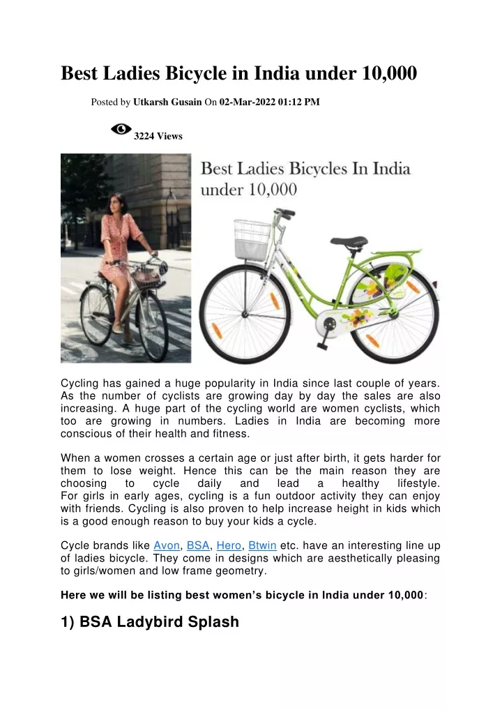 best ladies bicycle in india under 10 000