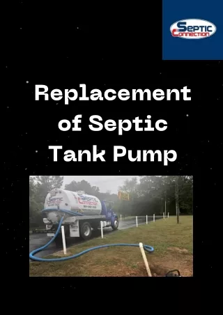 replacement of septic tank pump