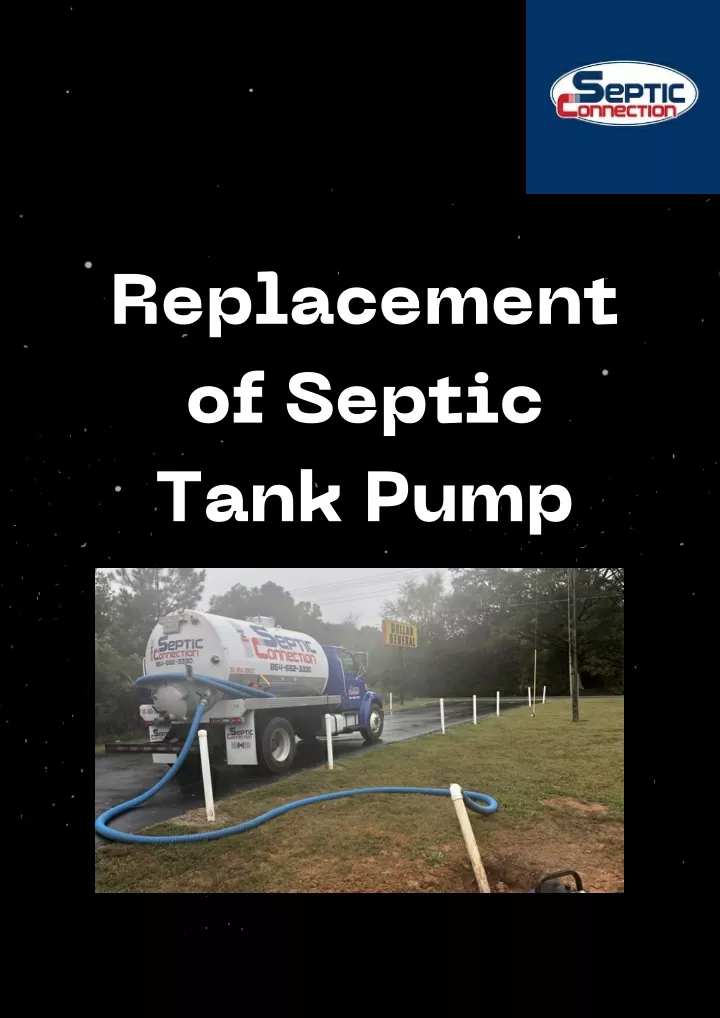 replacement of septic tank pump