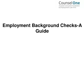 Employment Background Checks-A Guide