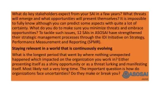 SAIs Strategically Responding to Changes in Their Environment the Spmr Journey