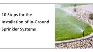 10 Steps for the Installation of In-Ground Sprinkler Systems
