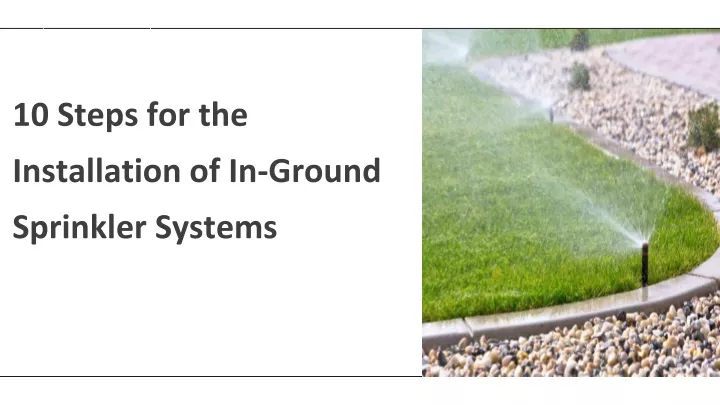 10 steps for the installation of in ground